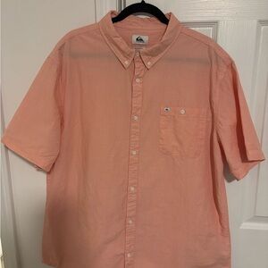 Quiksilver Men's Peach Short Sleeve Shirt